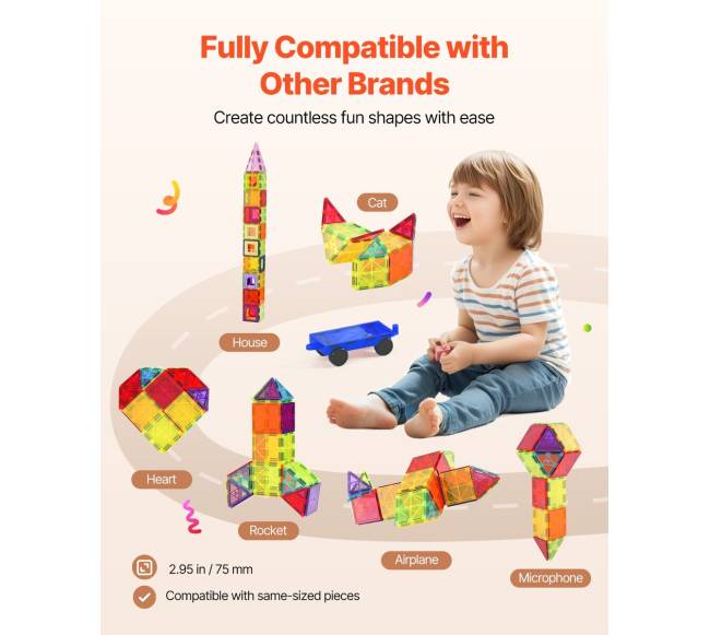 Magnetiniai statybiniai blokai vaikams, 121 vnt4