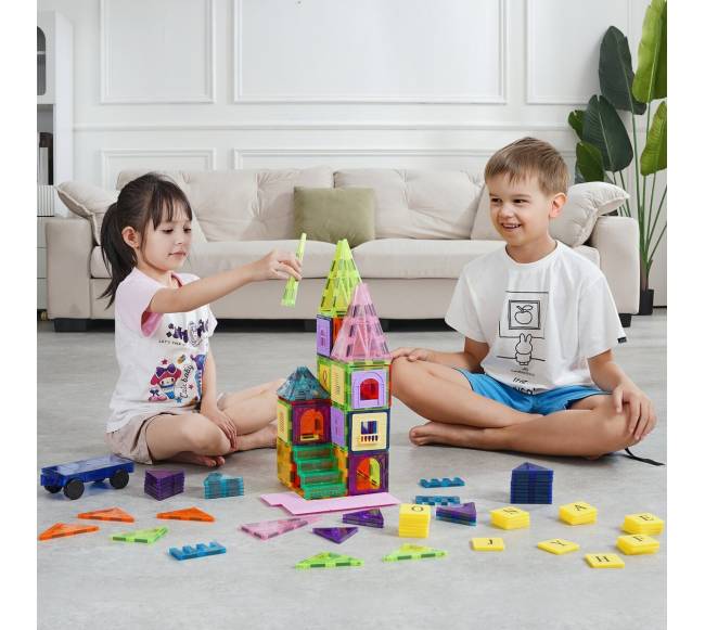 Magnetiniai statybiniai blokai vaikams, 121 vnt7