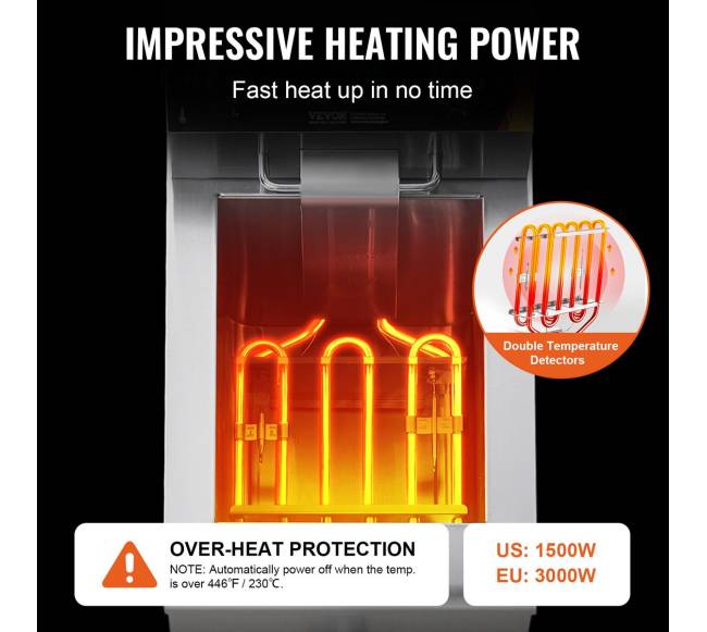 Elektrinė gruzdintuvė 3000 W 9 L nerūdijančio plieno2