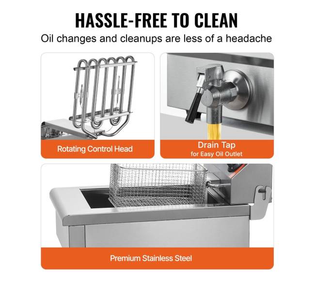 Elektrinė gruzdintuvė 3000 W 9 L nerūdijančio plieno4