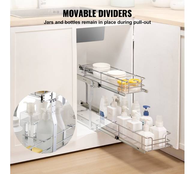 Dviejų lygių ištraukiamas spintelės organizatorius2