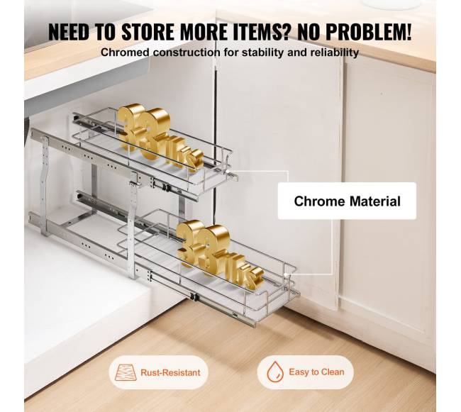 Dviejų lygių ištraukiamas spintelės organizatorius4