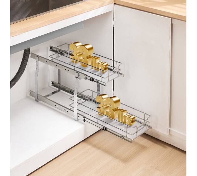 Dviejų lygių ištraukiamas spintelės organizatorius6