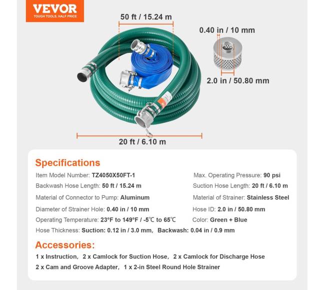 Vandens siurblio siurbimo žarnų komplektas6