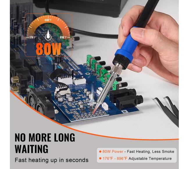 Lituoklio stotis su LCD ekranu 80W2