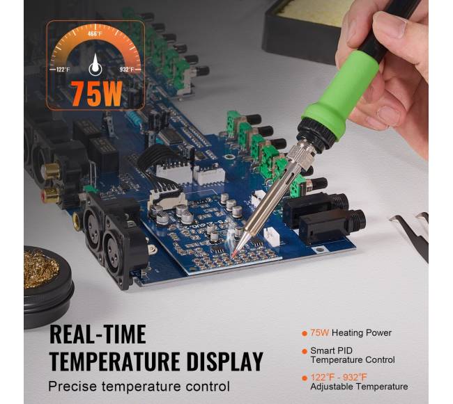 Lituoklio stotis, 75W LCD ekranas3