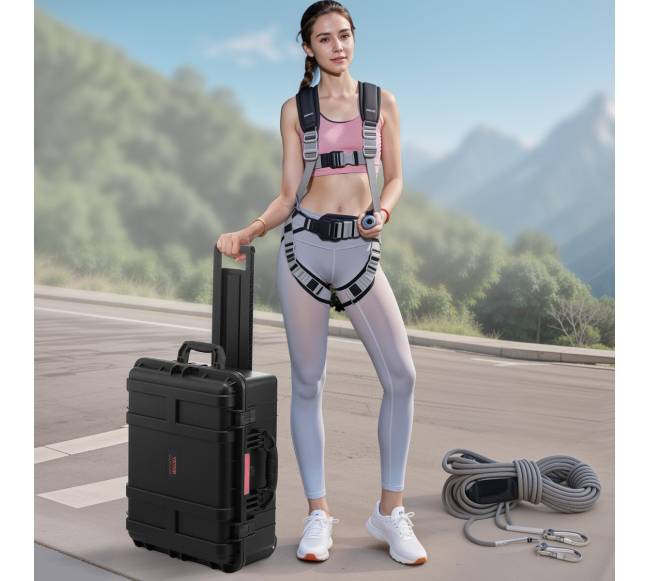 2.5 kubinių pėdų atsparus orams lagaminas su ratukais ir rankena7