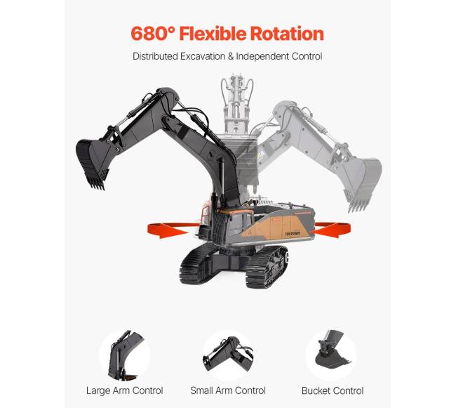 Nuotolinio valdymo ekskavatoriaus žaislas 22 kanalai 1:142