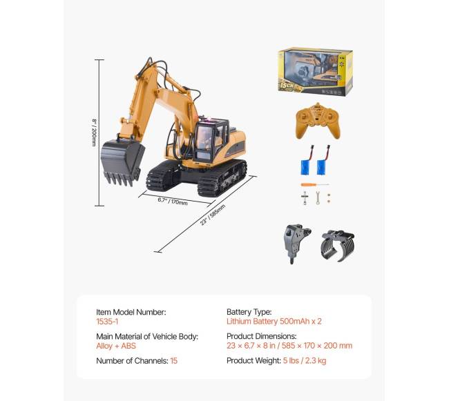 Nuotolinio valdymo ekskavatorius 15 kanalų 1:146