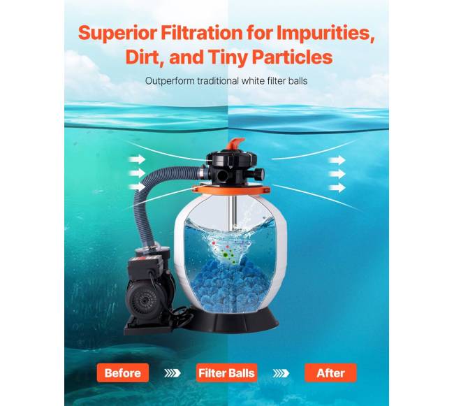 Mėlynos daugkartinės baseino filtro kamuoliukai2