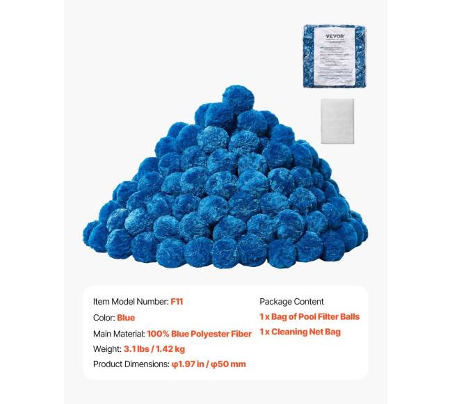 Mėlynos daugkartinės baseino filtro kamuoliukai6