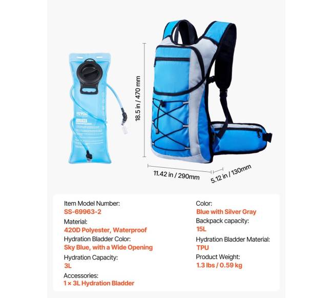 hidratacijos kuprinė 3L vandens pūslė6