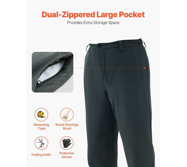 Pjūklo apsaugos džinsai klasė A, 110 cm juodi5