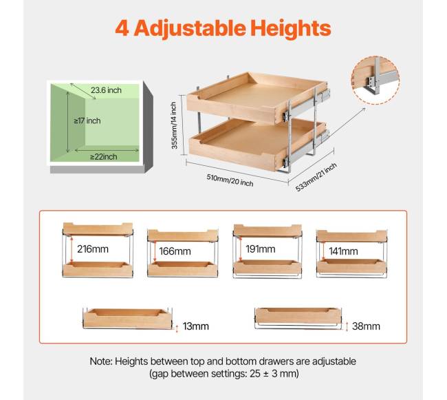 Dviejų lygių ištraukiančių spintelių organizatorius4