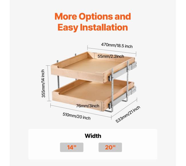 Dviejų lygių ištraukiančių spintelių organizatorius6