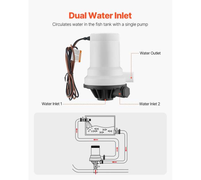12V laivų aeracijos pompa su 2 įvadais3