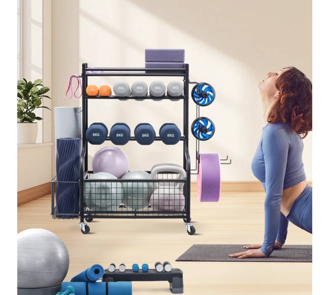 Sporto įrangos laikiklis ir jogos kilimėlio stovas7