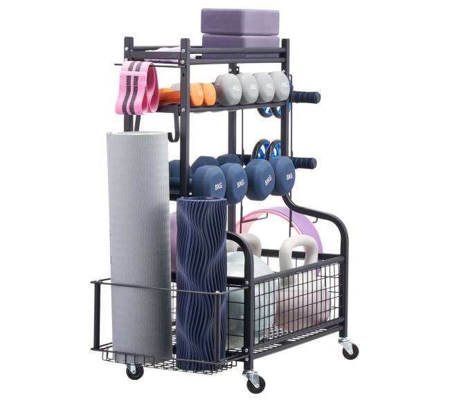 Sporto įrangos laikiklis ir jogos kilimėlio stovas9