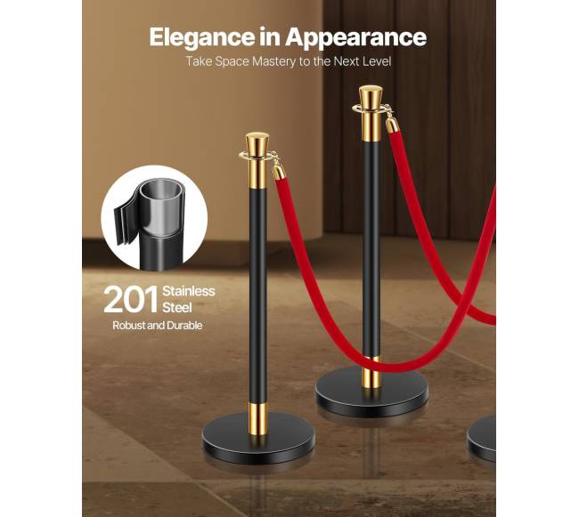 6 stulpai su 4 raudonomis aksomo juostomis1