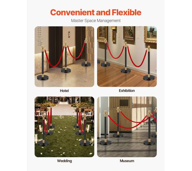 6 stulpai su 4 raudonomis aksomo juostomis4