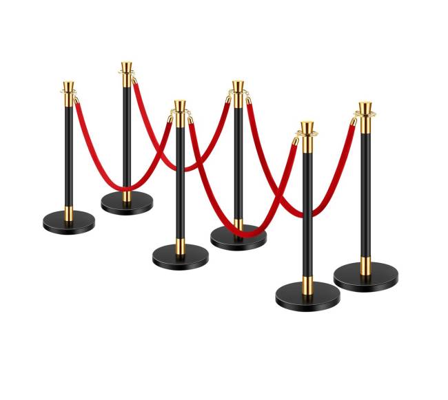 6 stulpai su 4 raudonomis aksomo juostomis8