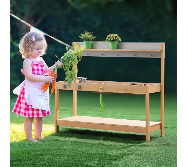 Vaikų lauko medinė virtuvėlė7