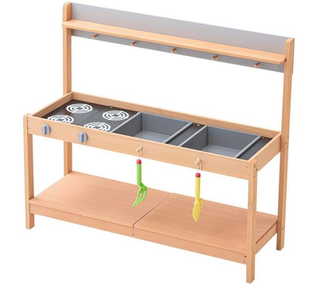 Vaikų lauko medinė virtuvėlė9