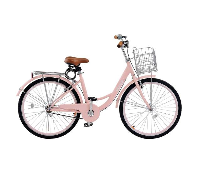 26 colių rožinis kruizinis dviratis su krepšeliu9