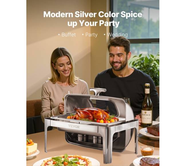 Stačiakampis chafing indas 9 l su pusės talpos indeliais1