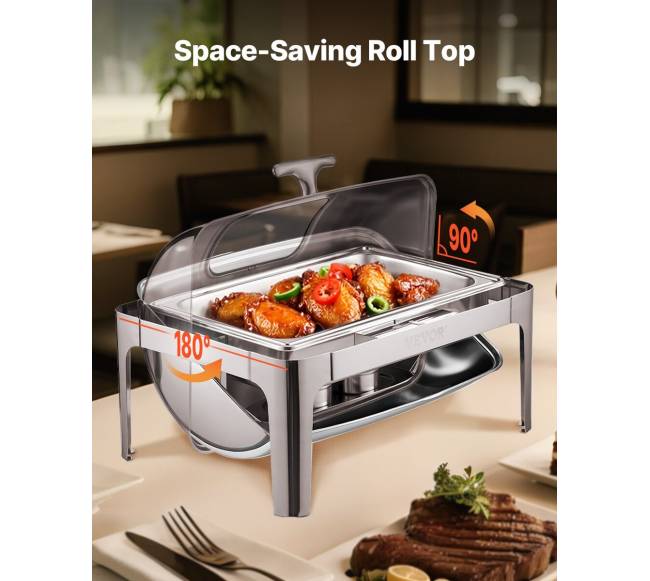 Stačiakampis chafing indas 9 l su pusės talpos indeliais4