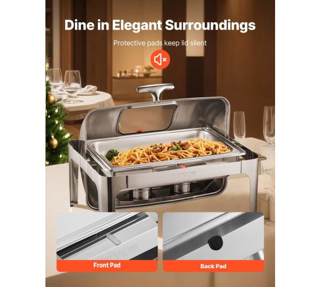 Stačiakampis chafing indas 9 l su pusės talpos indeliais6