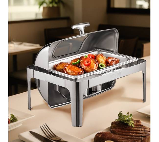 Stačiakampis chafing indas 9 l su pusės talpos indeliais7