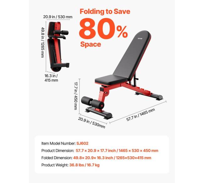 Reguliuojamas sulankstomas suoliukas treniruotėms6