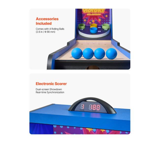 2,4 m ilgio ritinio ir taškų arcade stalas2