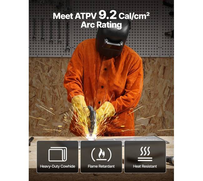 Odinė liepsną atspari suvirinimo striukė L dydis1