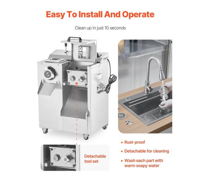 Elektrinė mėsos malūnėlis su dešrų gaminimo funkcija4