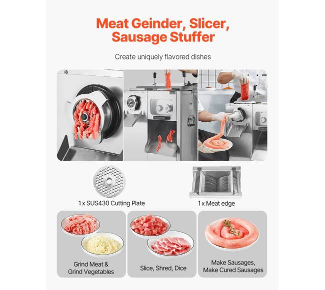 Elektrinė mėsmalė su pjaustytuvu ir dešrelių įdarytuvo funkcija1