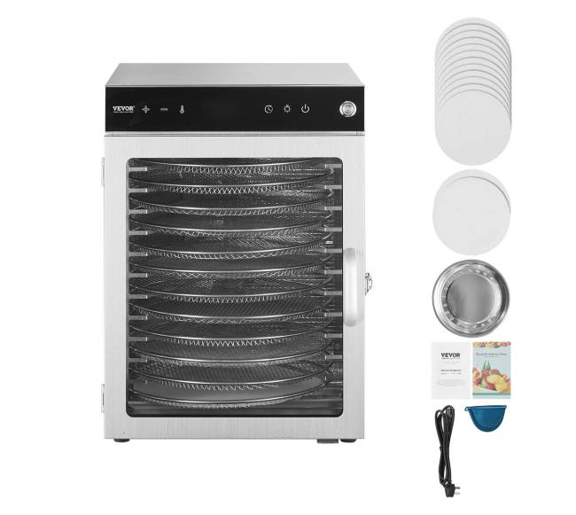 12 padėklų maisto džiovykla iš nerūdijančio plieno 800W8
