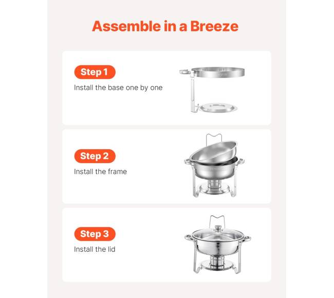 apvalus chafing dish 4,7 l dubenėlis, 2 vnt.4