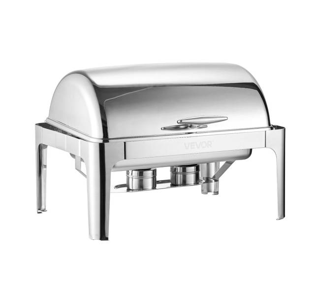 9L stačiakampė chafingo lėkštė iš nerūdijančio plieno0