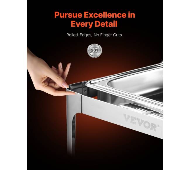 9L stačiakampė chafingo lėkštė iš nerūdijančio plieno2