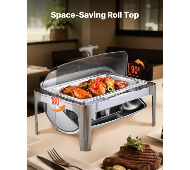 9L stačiakampė chafingo lėkštė iš nerūdijančio plieno4