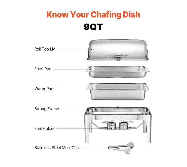 9L stačiakampė chafingo lėkštė iš nerūdijančio plieno5