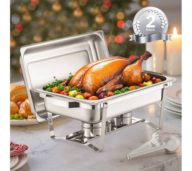 Stačiakampės nerūdijančio plieno chafing indai 8 l7