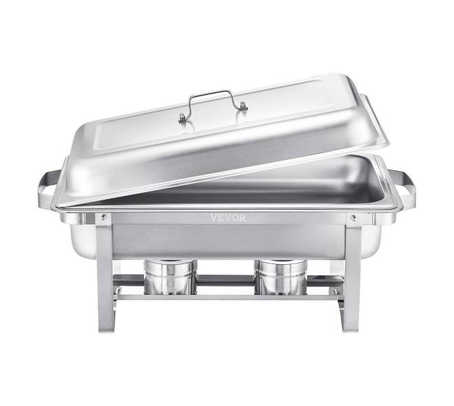 Stačiakampės nerūdijančio plieno chafing indai 8 l8