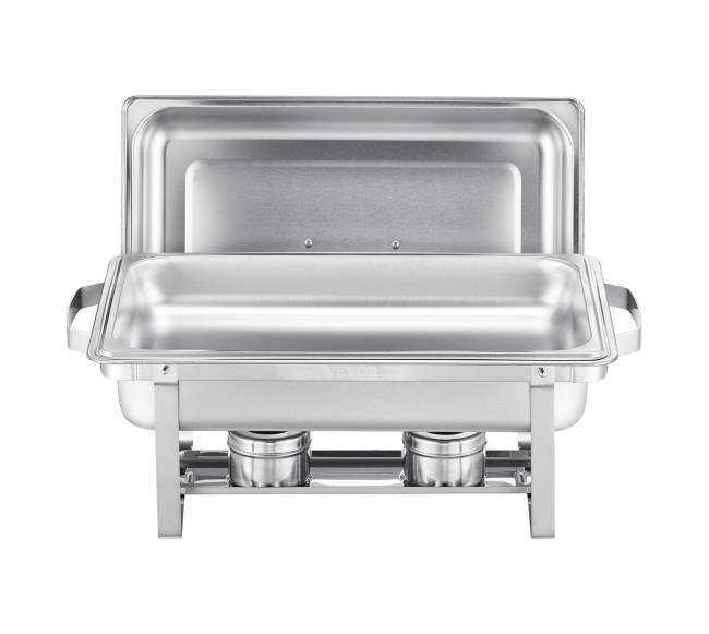 Stačiakampės nerūdijančio plieno chafing indai 8 l10