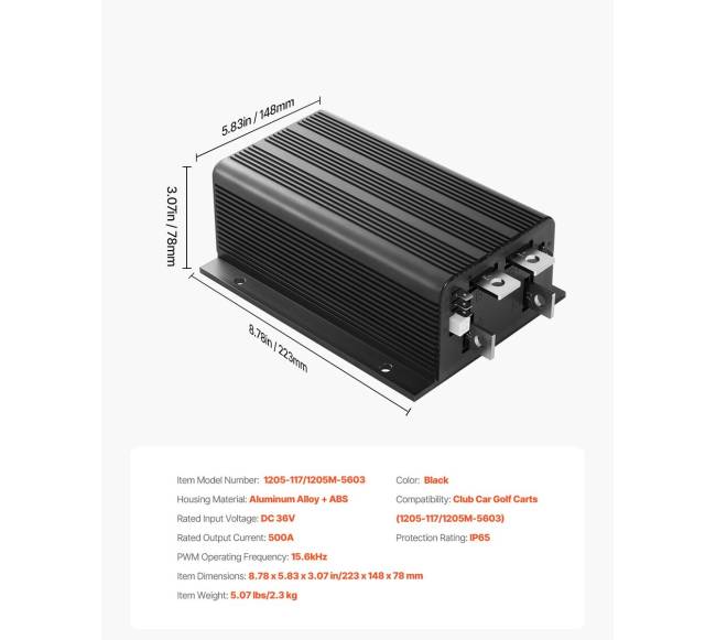 Golfinės transporto priemonės valdiklis 36V 500A6