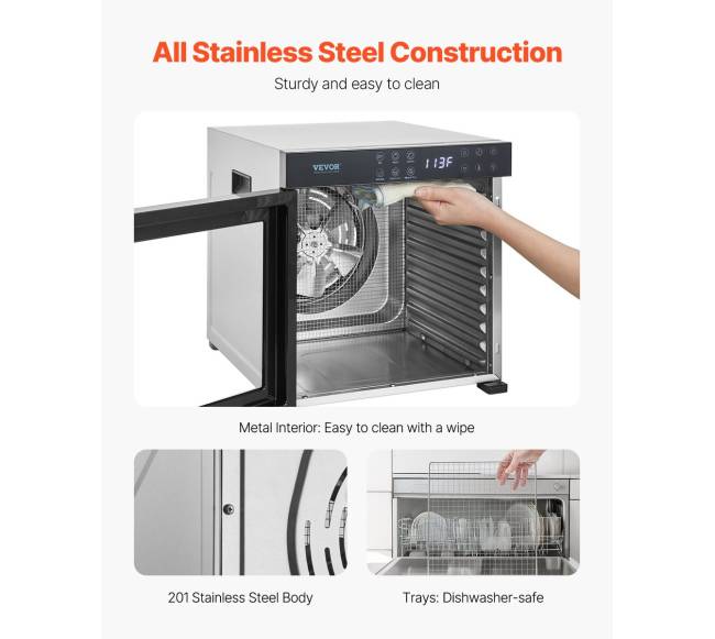 Dešimties padėklų maisto džiovinimo aparatas5