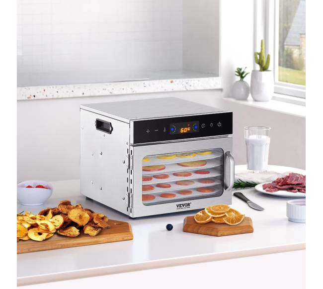 6 dėklų maisto džiovintuvas nerūdijantis plienas 400W7