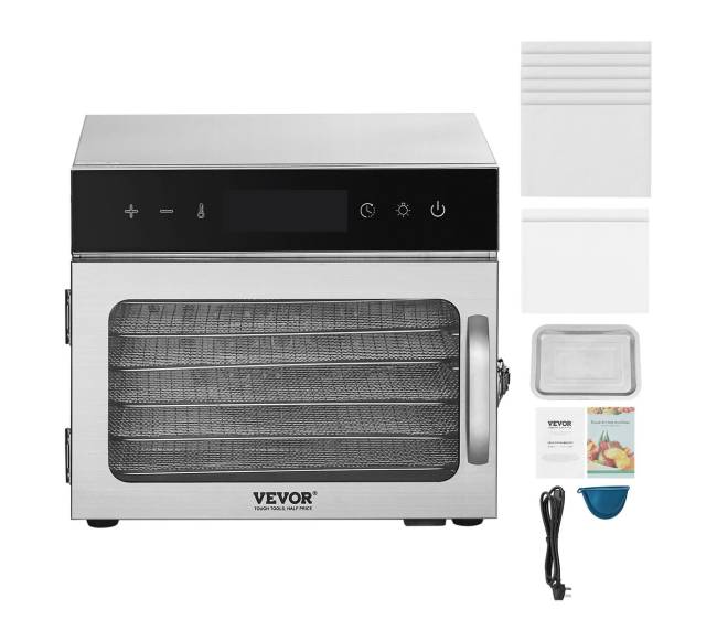 6 dėklų maisto džiovintuvas nerūdijantis plienas 400W8